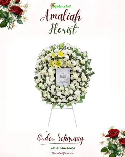Krans Bunga Duka Cita di Air Mawar